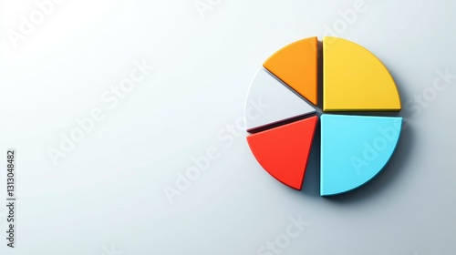 Free Download Colorful pie chart segments arranged artistically on a minimalist background for data visualization and analysis purposes - GFXLoad