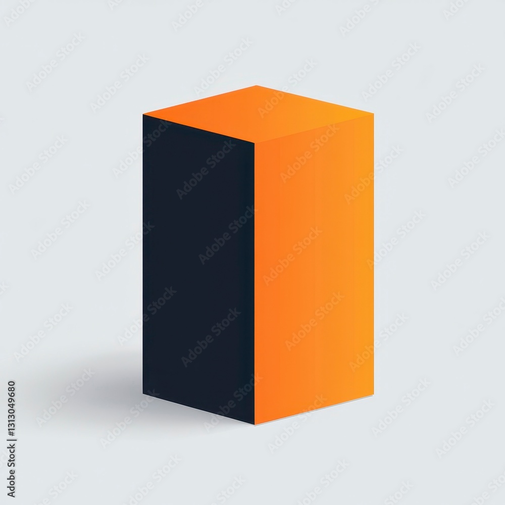 A bold two-tone geometric shape standing vertically against a minimalistic background, emphasizing modern design and simplicity A bold two-tone geometric shape standing vertically against a minimalistic background, emphasizing modern design and simplicity