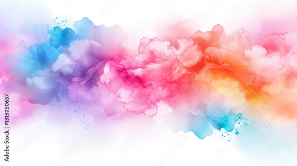 Fototapeta premium A high-definition 3D seamless watercolor background, featuring smooth transitions of colors and layered textures