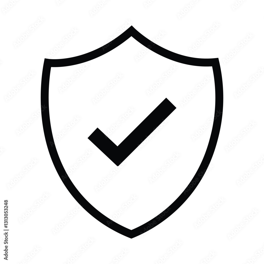 Shield with Checkmark Icon - Security & Safety Symbol Shield with Checkmark Icon - Security & Safety Symbol
