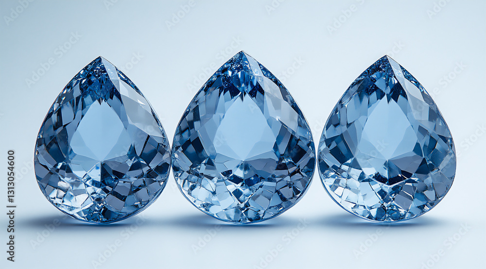 Fototapeta premium three teardrop-shaped gemstones,