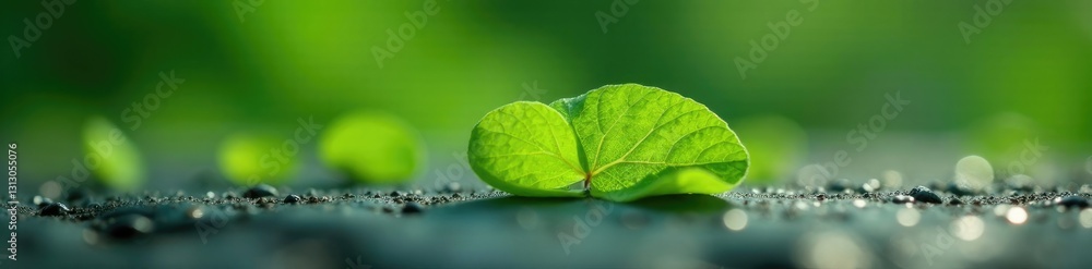 Fototapeta premium Closeup of Phyllanthus urinaria on smooth surface with light, botanical, phyllanthus