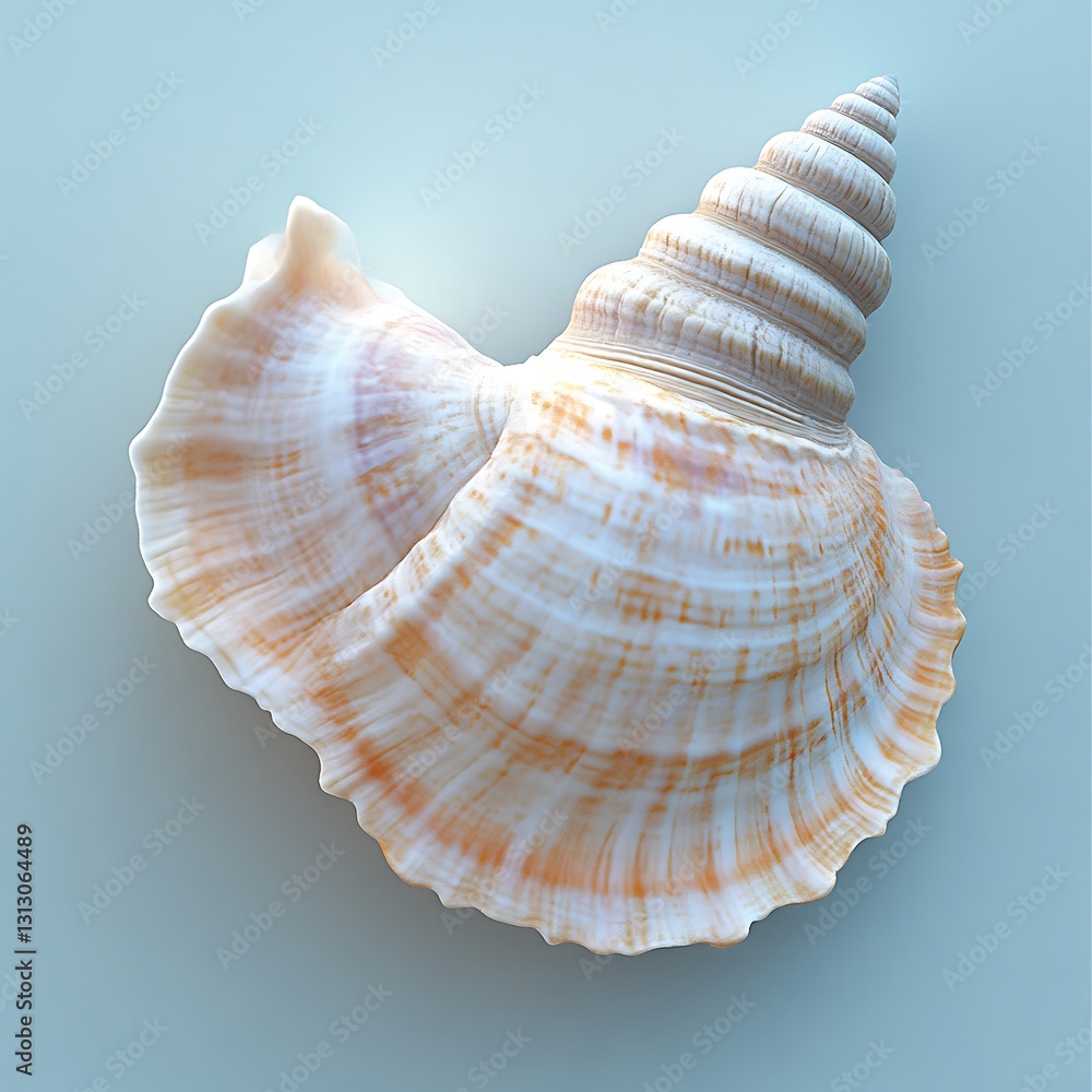 Obraz premium Seashell spiral ocean background summer decor