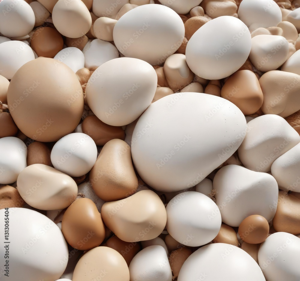 Intriguing composition of white, brown, and beige organic shapes, serene, minimal Intriguing composition of white, brown, and beige organic shapes, serene, minimal