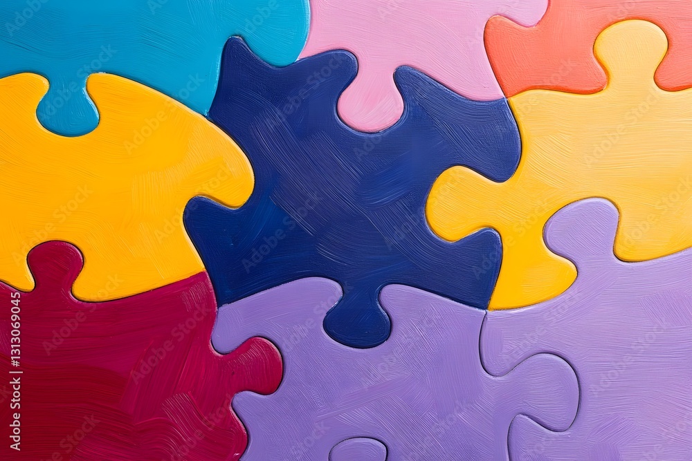 Vibrant Puzzle Pieces Symbolizing Autism Diversity and Interconnectedness Vibrant Puzzle Pieces Symbolizing Autism Diversity and Interconnectedness