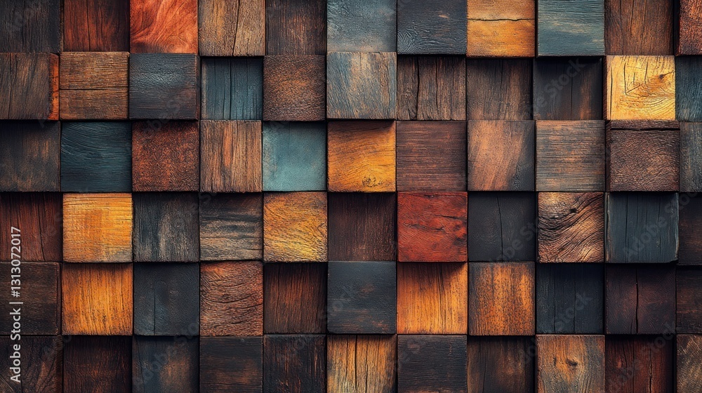Wooden Cube Wall Pattern Wooden Cube Wall Pattern