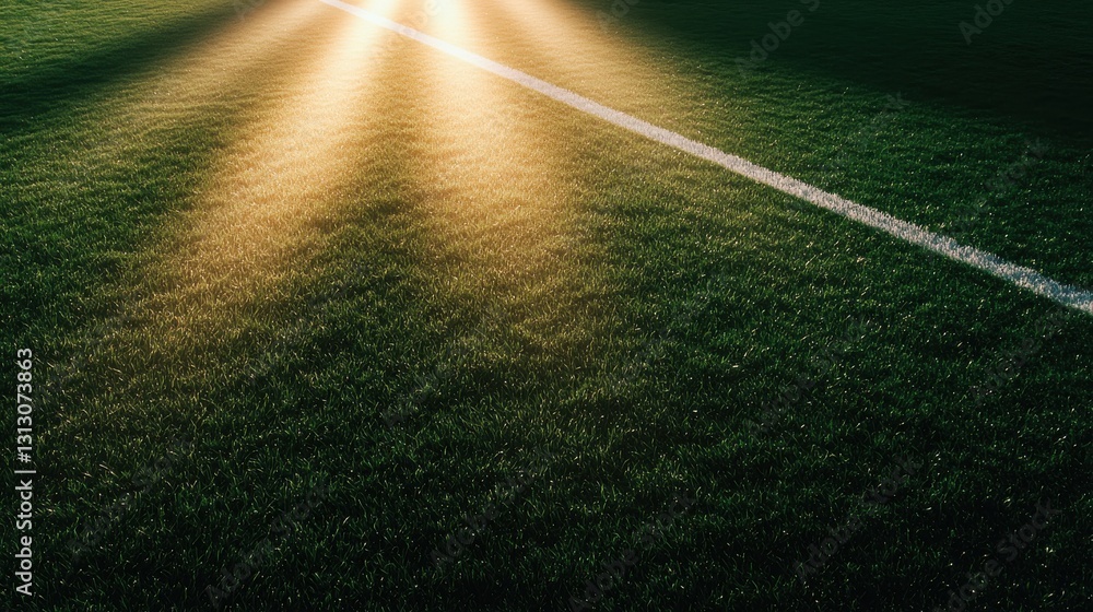 Obraz premium A field of grass with a white line in the middle