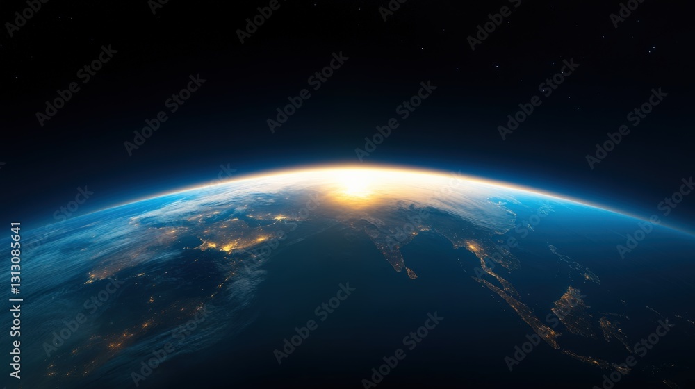 Obraz premium Earth at sunrise from space