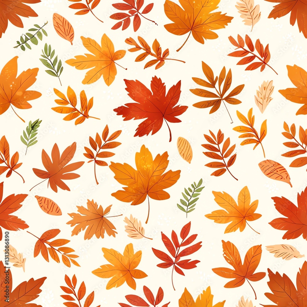 Autumn Leaves Seamless Pattern: Vibrant Fall Foliage Design Autumn Leaves Seamless Pattern: Vibrant Fall Foliage Design