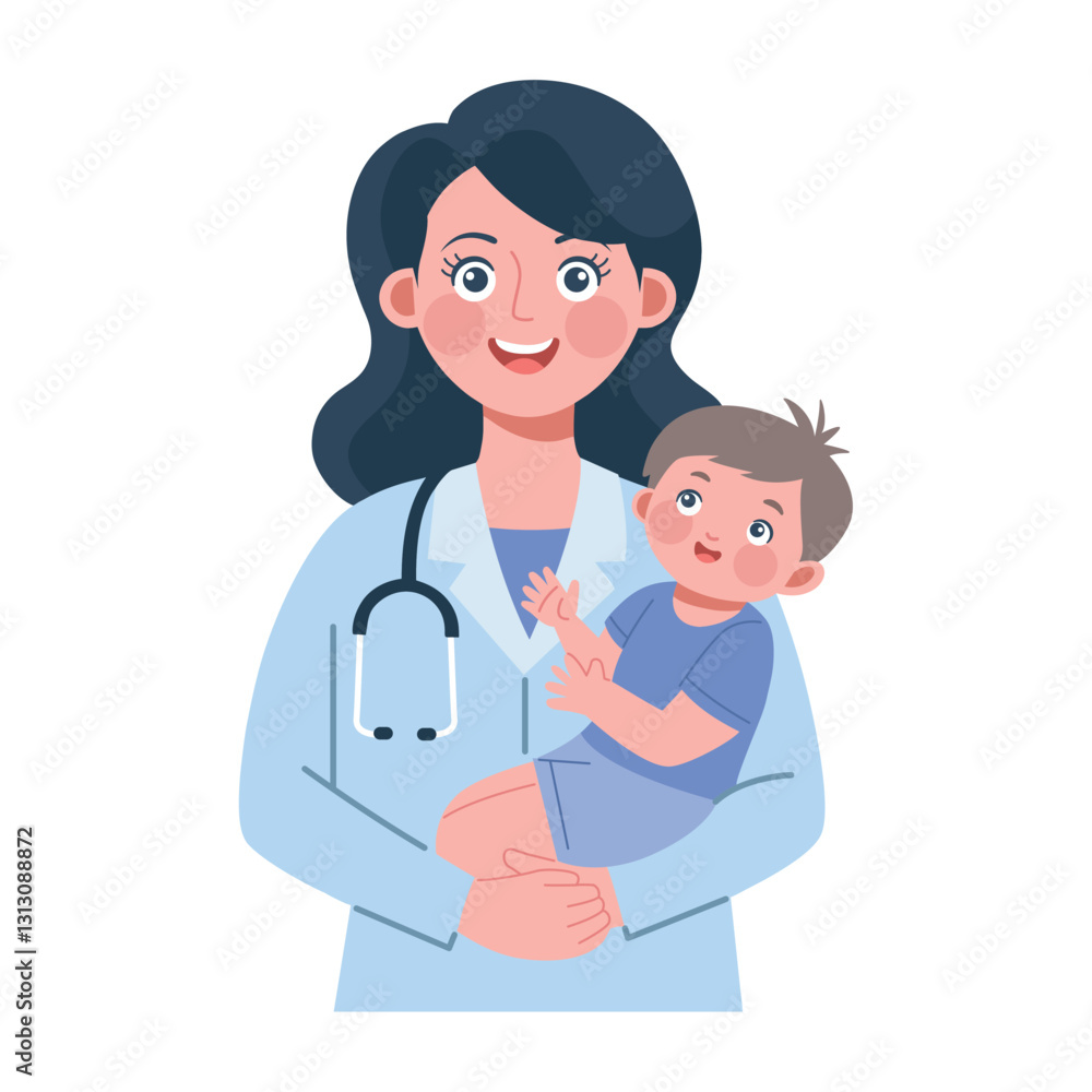 Baby Doctor Pediatrician Holding Toddler Icon Baby Doctor Pediatrician Holding Toddler Icon