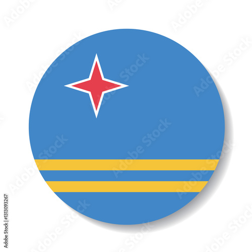 Aruba circle flag logo icon digital vector illustration