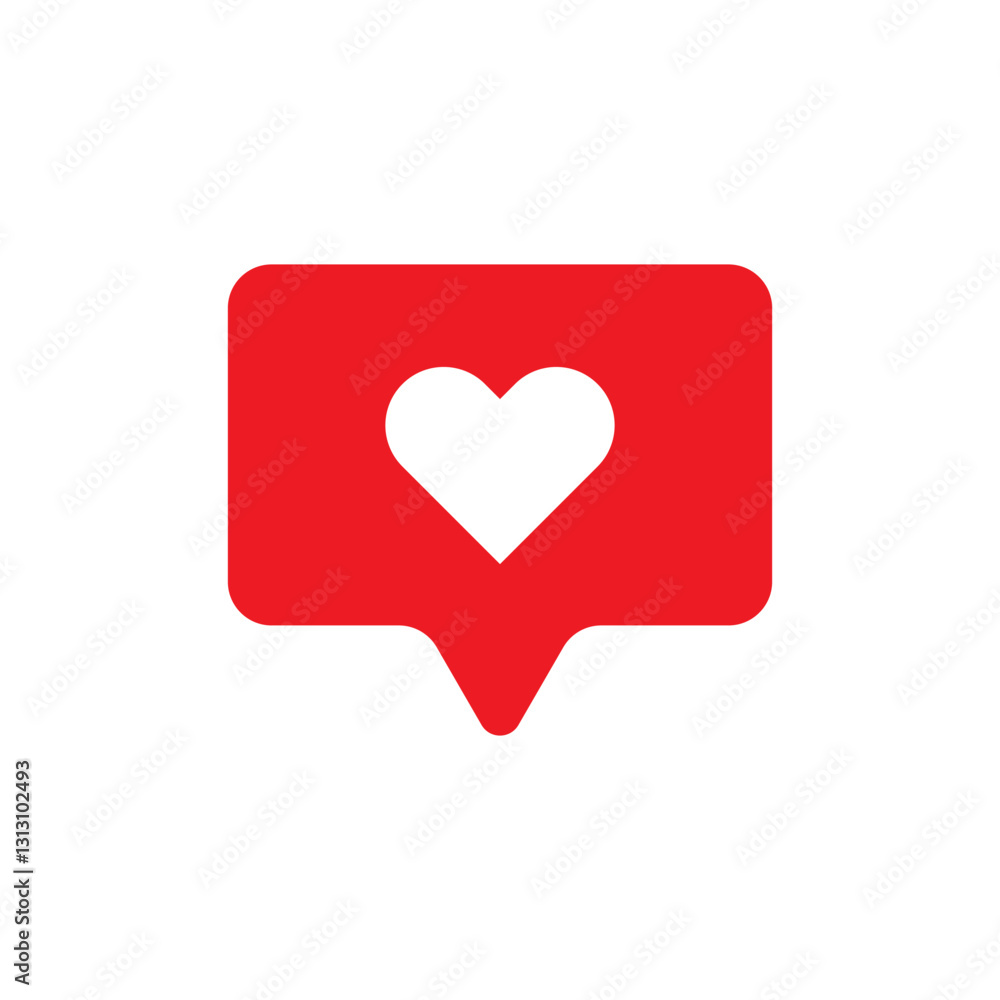 Like notification icon. Social media heart. Red appreciation symbol. Vector illustration. Like notification icon. Social media heart. Red appreciation symbol. Vector illustration.