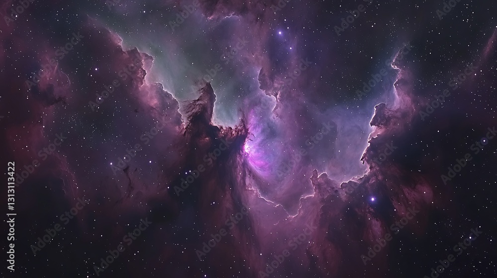 Spectacular view depicting cosmic nebula and countless twinkling stars in space Spectacular view depicting cosmic nebula and countless twinkling stars in space