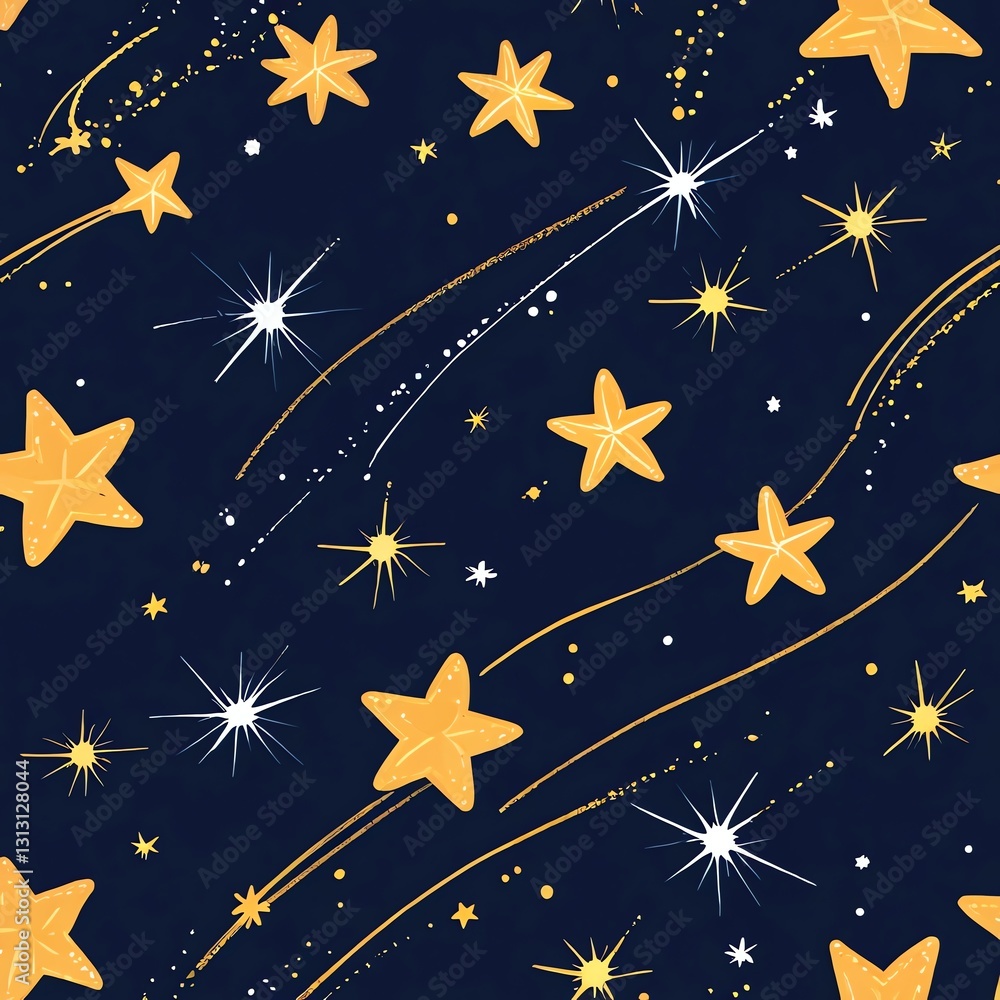 Celestial Night: A Starry Sky Pattern Celestial Night: A Starry Sky Pattern