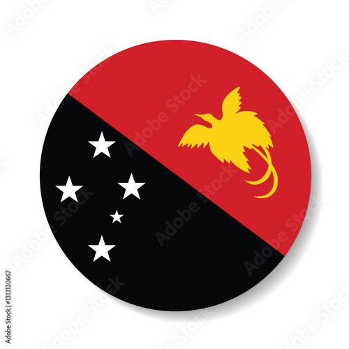 Free Download Papua New Guinea circle flag logo icon digital vector illustration - GFXLoad