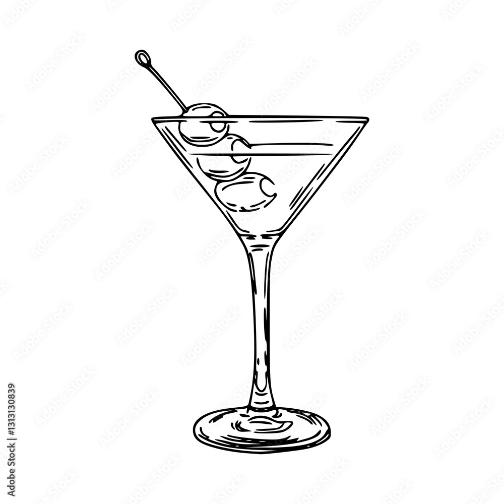 Fotografie line art classic martini