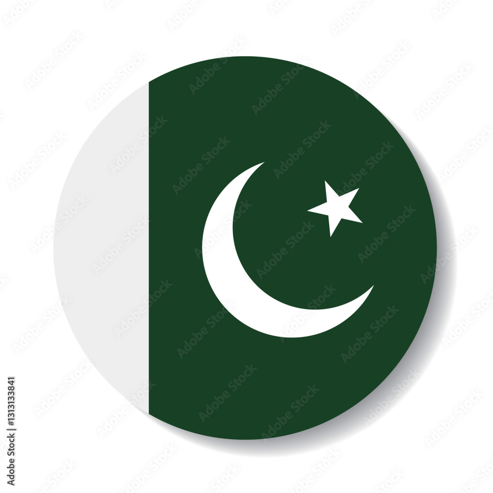 Pakistan circle flag logo icon digital vector illustration Pakistan circle flag logo icon digital vector illustration