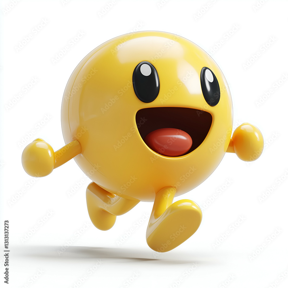 <Smiley Animated Character: Happy and Cheerful Cartoon Design in Bright Yellow – Adorable 3D Icon for Playful Digital Art> <Smiley Animated Character: Happy and Cheerful Cartoon Design in Bright Yellow – Adorable 3D Icon for Playful Digital Art>