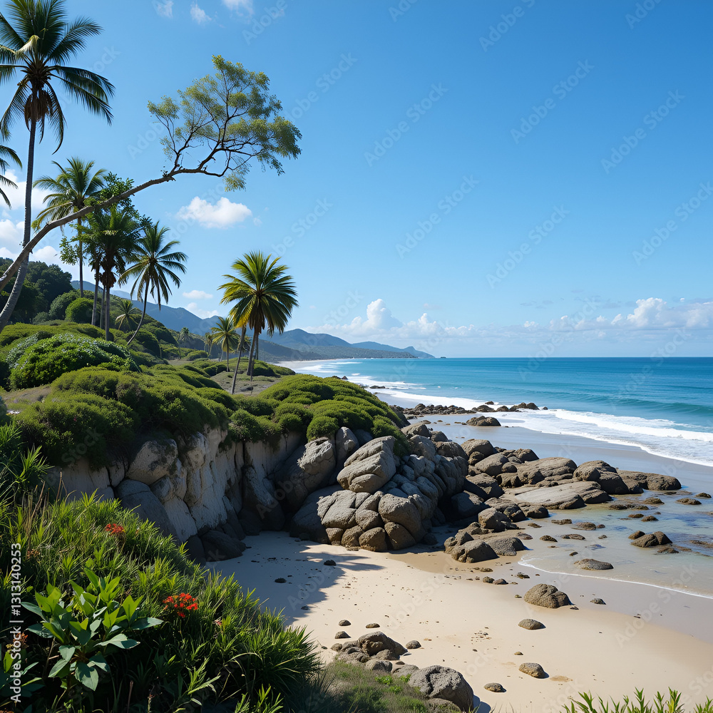 Obraz premium A coastal plot with beach access