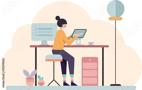 woman in cafe with laptop