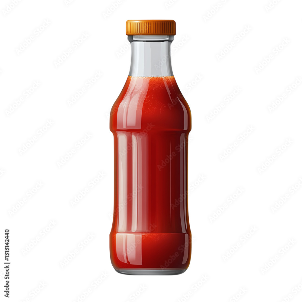 Red ketchup bottle with dripping sauce isolated on transparent background Red ketchup bottle with dripping sauce isolated on transparent background