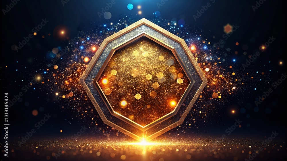 Obraz premium Abstract Hexagonal Glitter Texture Silhouette Photography - Digital Art Background
