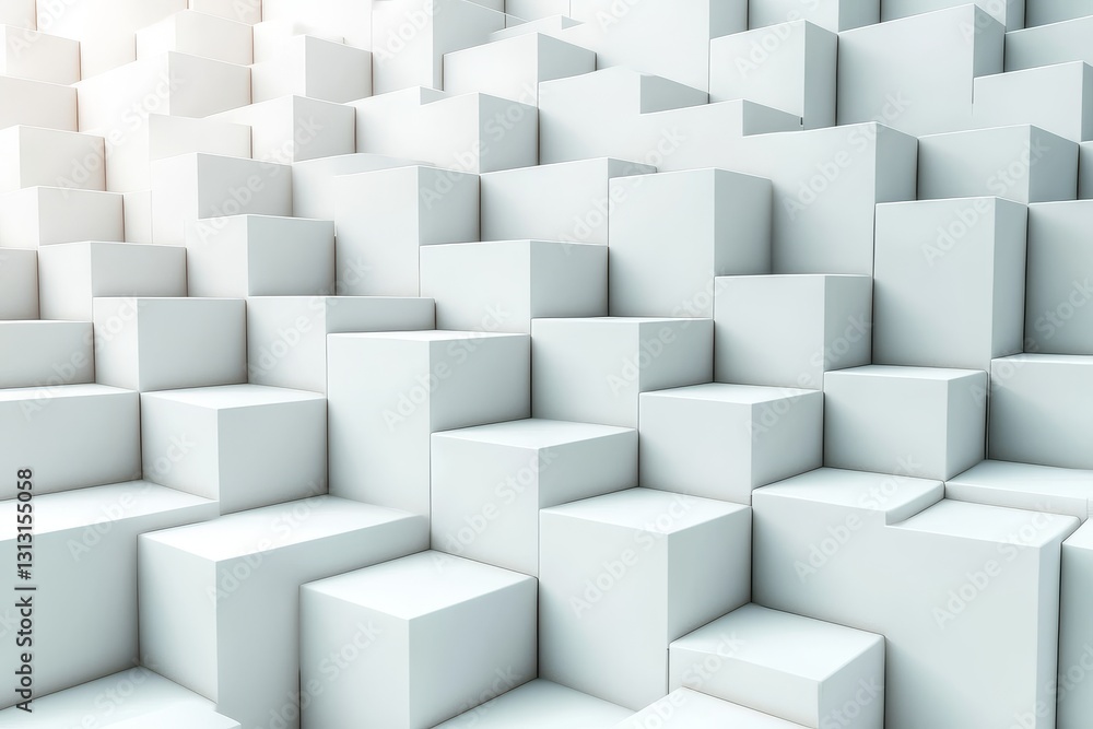 Minimalist Abstract White Background with Cube Boxes in 3D Render. Minimalist Abstract White Background with Cube Boxes in 3D Render.