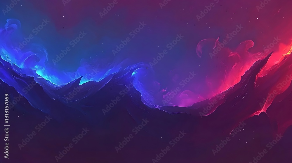 Abstract depiction of colorful nebula clouds and starry sky features Abstract depiction of colorful nebula clouds and starry sky features