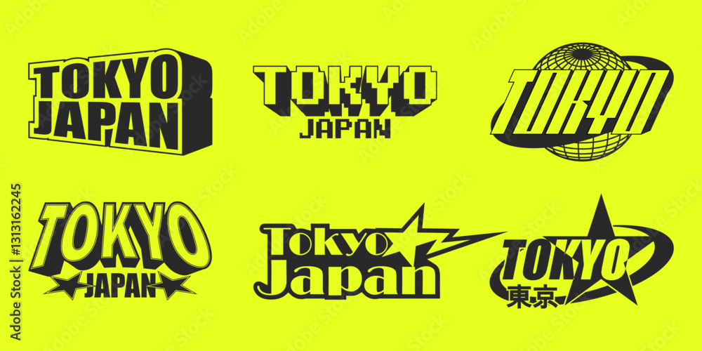 Αυτοκόλλητο Futuristic illustration of tokyo japan vector t shirt design, vector graphic, ty