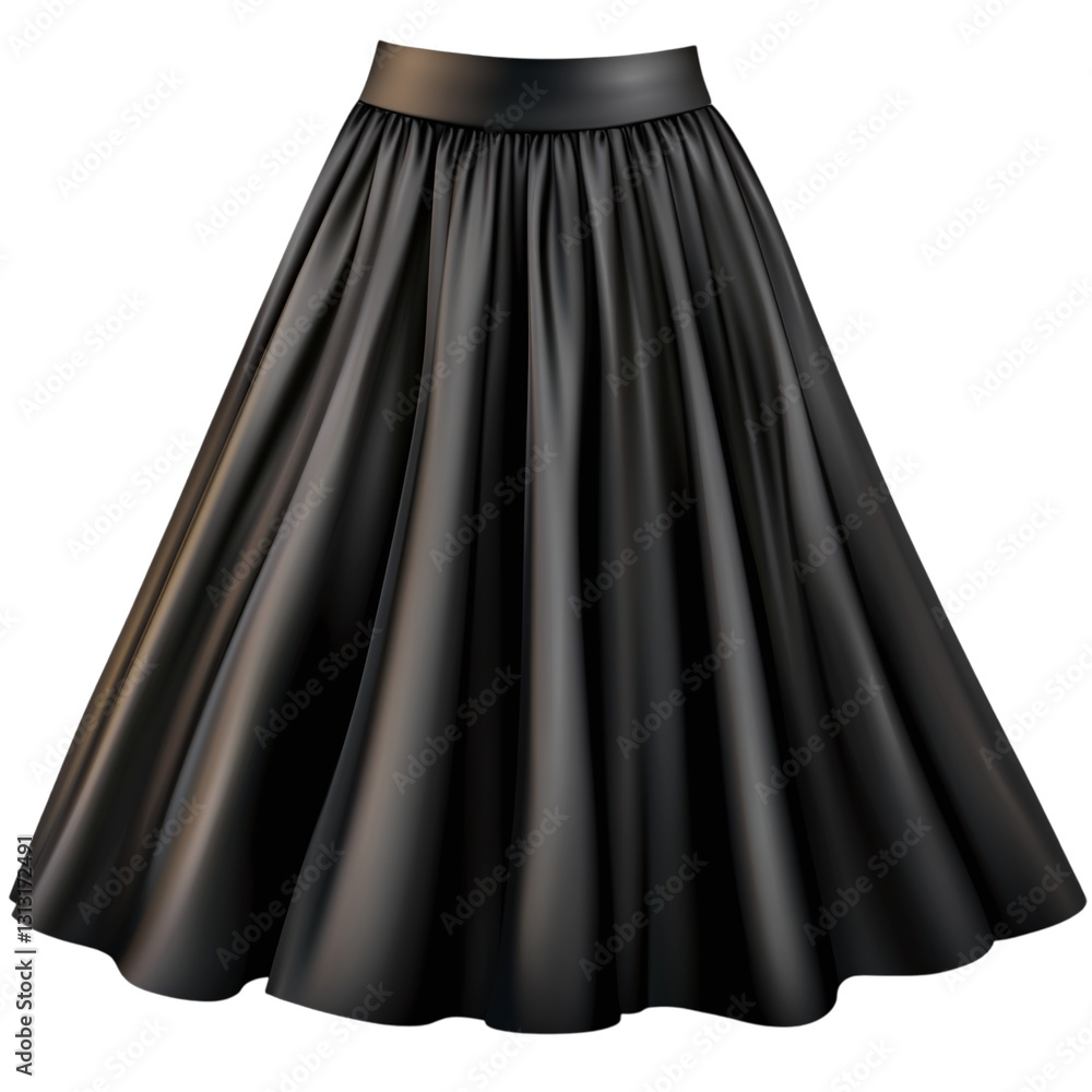 Skirt with flared silhouette isolated on transparent background Skirt with flared silhouette isolated on transparent background