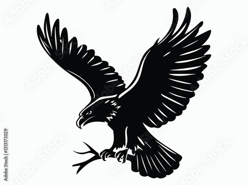 USA Eagle Black Silhouette Design for Patriotic and American Themed Artwork and Decorations