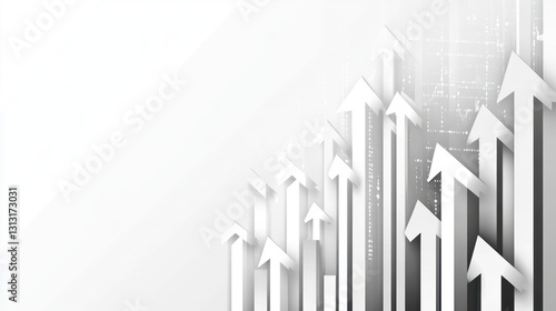 Abstract digital graphic of upward trending arrows photo