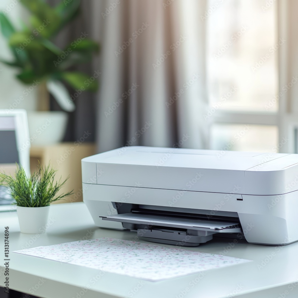 a printer on a desk of office a printer on a desk of office