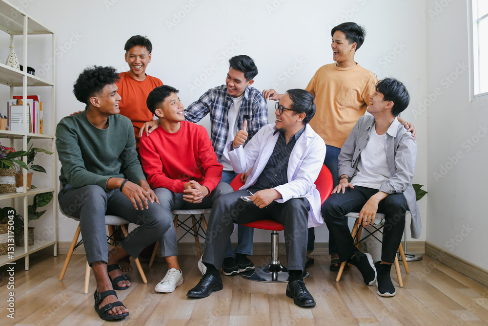 Fototapeta premium Portrait Of Cheerful Diverse Group Having Fun Together