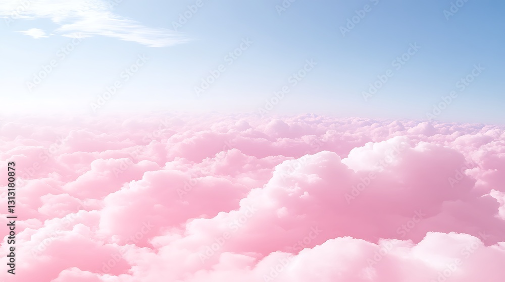 Dreamlike Pink Cloudscape Aerial View of Pastel Clouds Dreamlike Pink Cloudscape Aerial View of Pastel Clouds