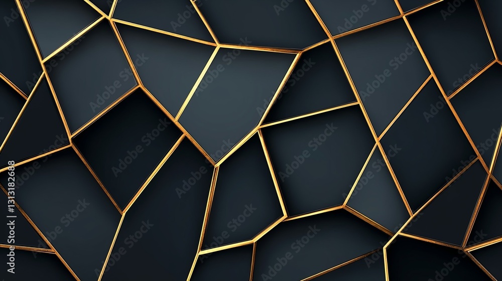 Luxurious black and gold cracked surface, high-end geometric background for branding and digital design Luxurious black and gold cracked surface, high-end geometric background for branding and digital design