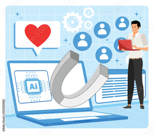 AI Enhanced Automated Customer Engagement concept.