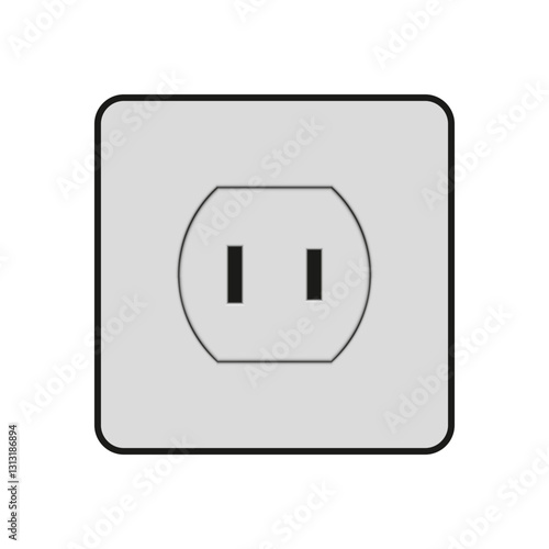 Power outlet icon. Type A outlet icons in a gray color. Vector illustration