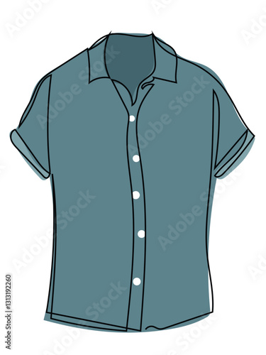 The shirt has a continuous pattern of stripes on a white background.