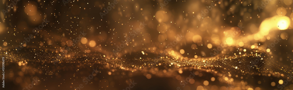 Golden Bokeh Lights on Festive Background Golden Bokeh Lights on Festive Background