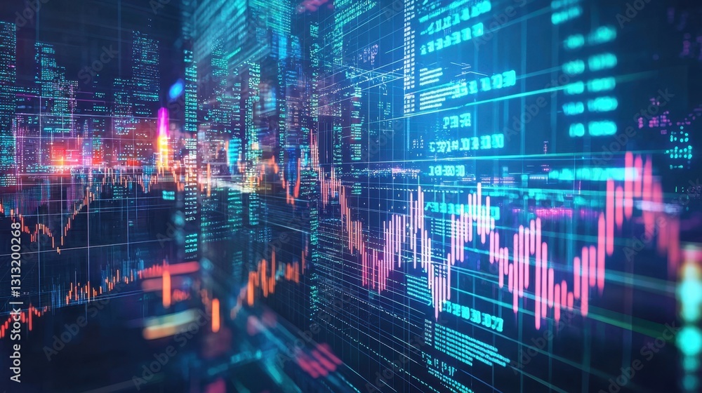 Global banking and financial trade concept with a futuristic world economy visualization. Global banking and financial trade concept with a futuristic world economy visualization.
