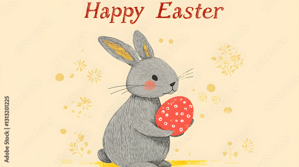 Obraz premium easter, bunny, rabbit, toy, holiday, egg, eggs, animal, spring, hare, celebration, basket, decoration, pink, isolated, object, stuffed, baby, seasonal, colorful, season