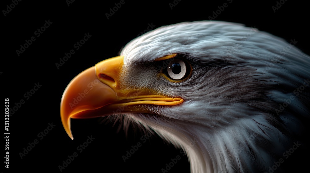 Portrait of a Bald Eagle Captivating Headshot of a Regal Bird Against Dark Background for Wildlife Appeal Portrait of a Bald Eagle Captivating Headshot of a Regal Bird Against Dark Background for Wildlife Appeal