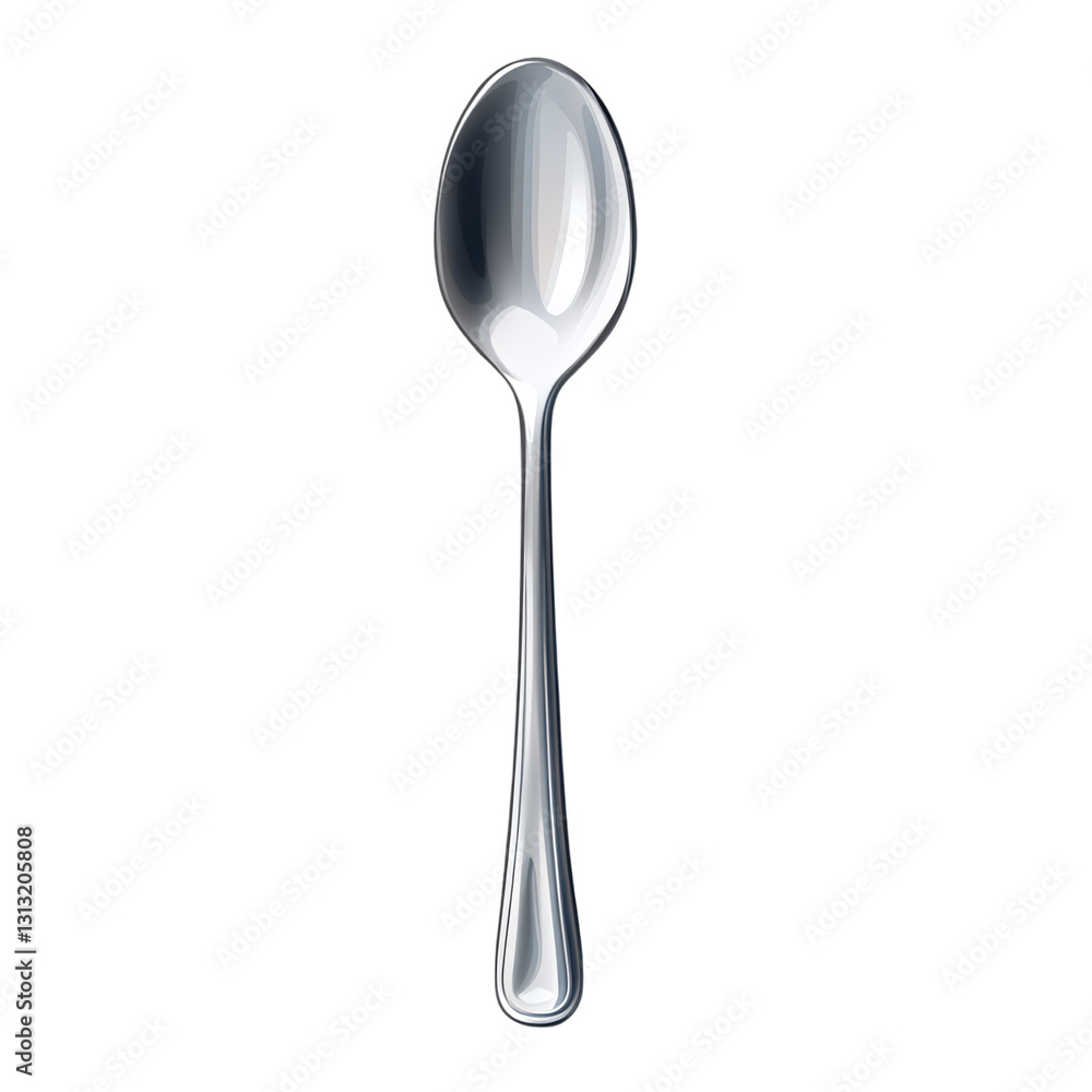 Teaspoon with tapered shape isolated on transparent background Teaspoon with tapered shape isolated on transparent background