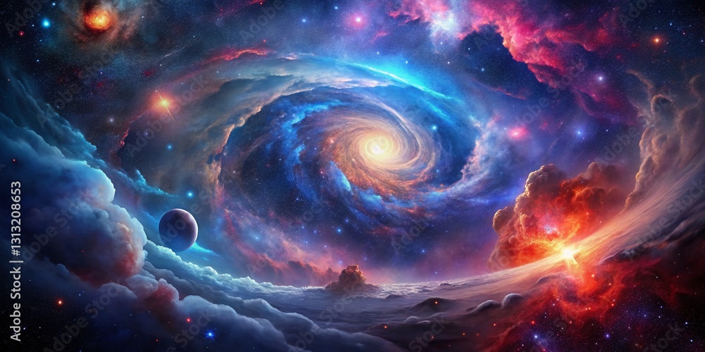 Cosmic Nebula: Low Light Astrophotography Background Banner Cosmic Nebula: Low Light Astrophotography Background Banner
