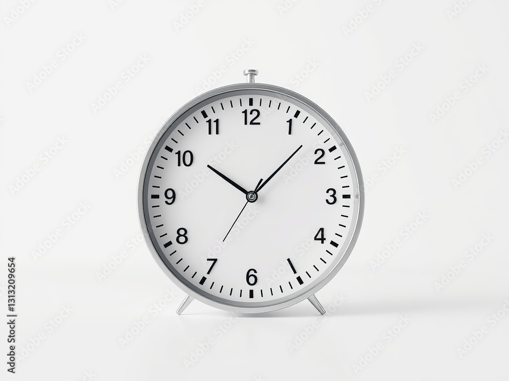 Clean Minimalist Clock on White Background Clean Minimalist Clock on White Background