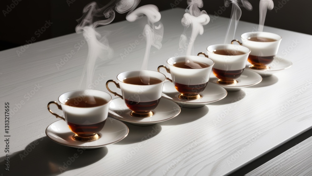 cups of hot tea on a table for gathering cups of hot tea on a table for gathering