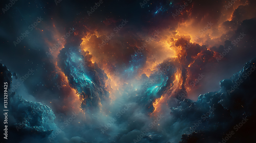 Fototapeta premium Exploring cosmic wonders outer space digital art nebulae immersive surrealism