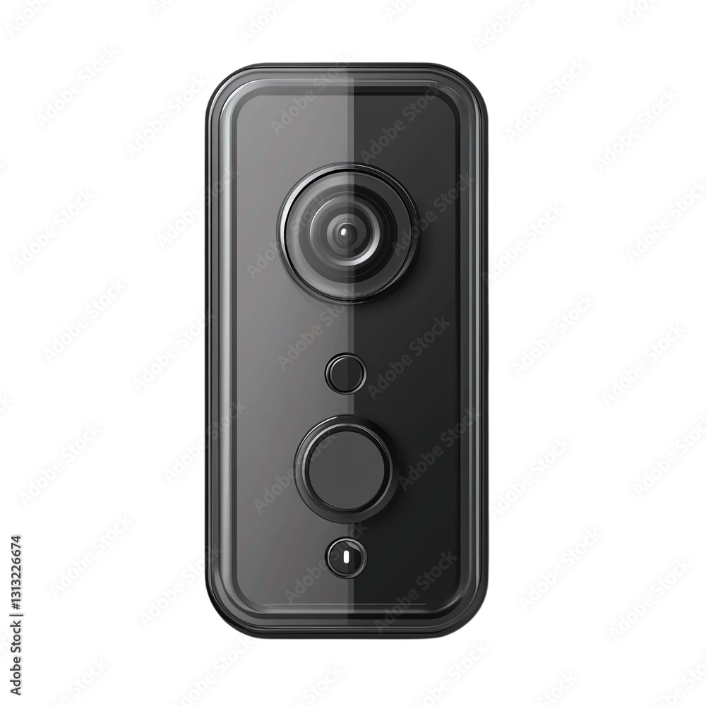 Video doorbell with motion detection isolated on transparent background Video doorbell with motion detection isolated on transparent background