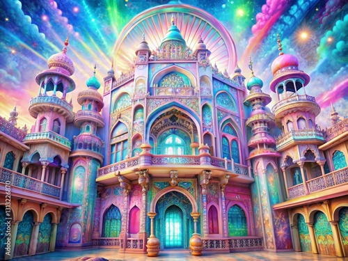 Dreamlike Abstract Facade  Ethereal Architectural Fantasy Art